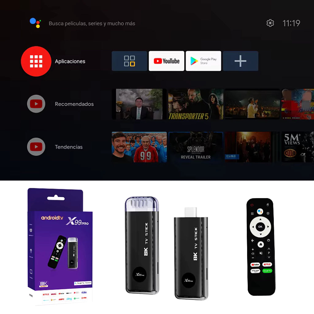 TV Stick X99 Pro 4K Android 11 WiFi 5G C