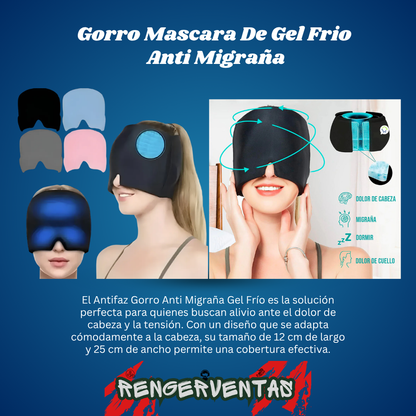 Gorro Mascara De Gel Frío Anti Migraña
